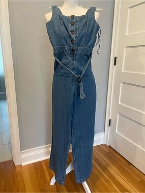 Sincerely Jules Blue Denim Maxi Jumpsuit Size XS